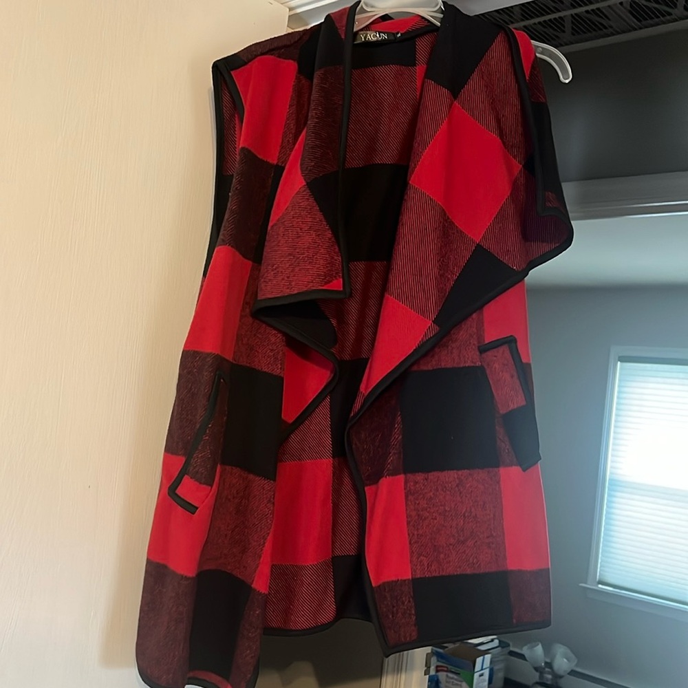 Women’s buffalo plaid vest